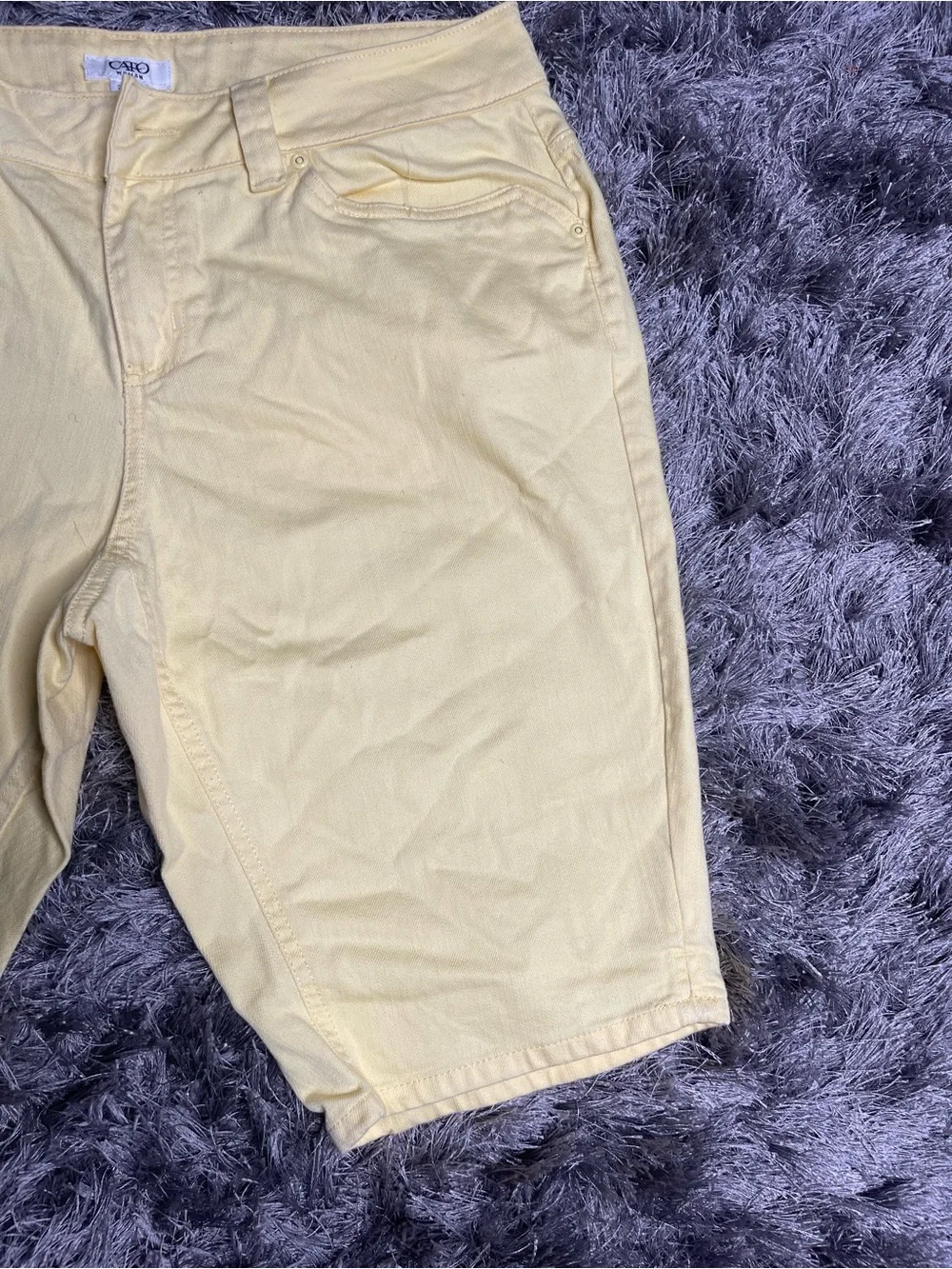 Men's Light Yellow Denim Jean Shorts